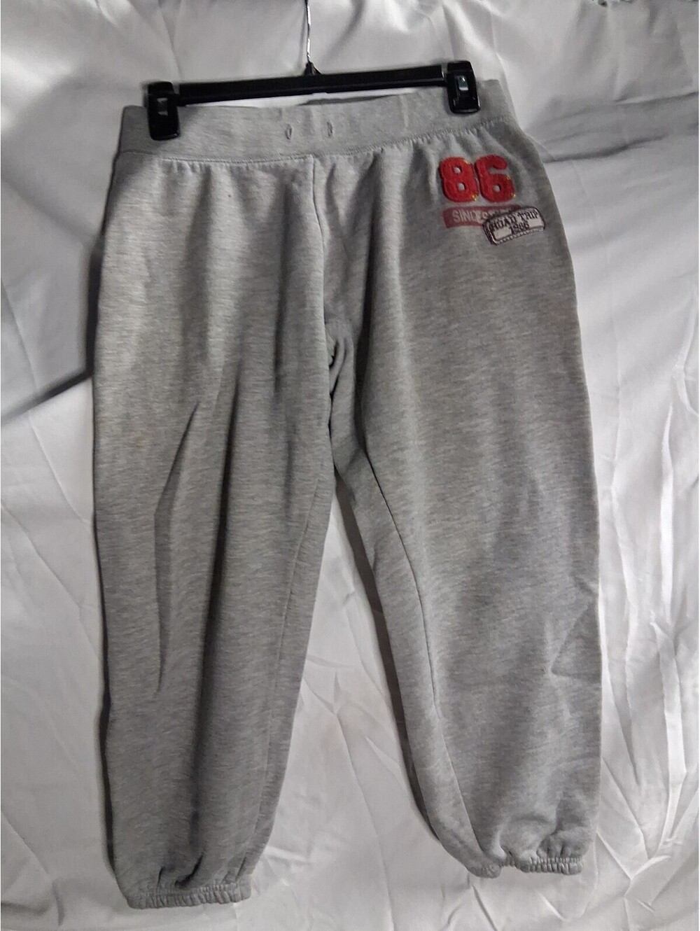 Victorias Secret PINK 86 embroidered Logo Road Trip Gray Sweatpants XS K2